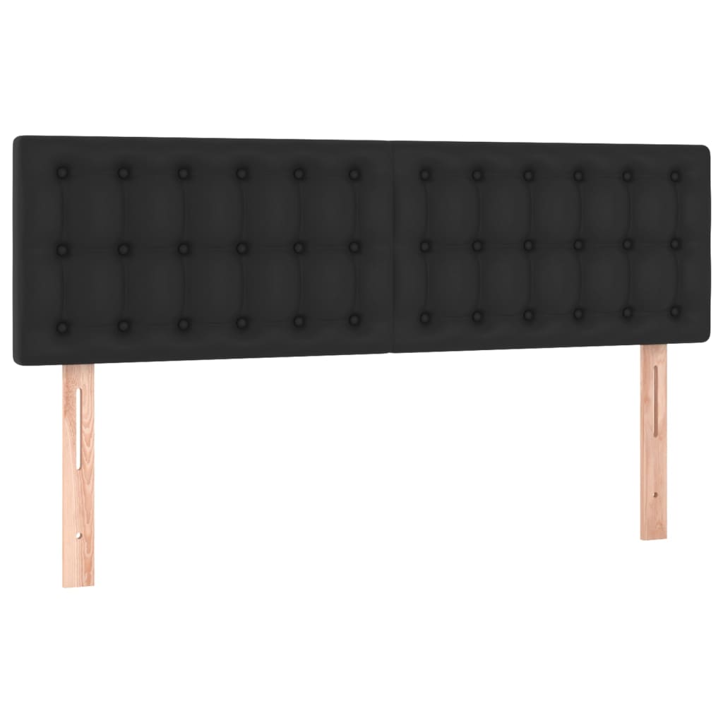 vidaXL Sommier à lattes de lit avec matelas Noir 140x200 cm Similicuir