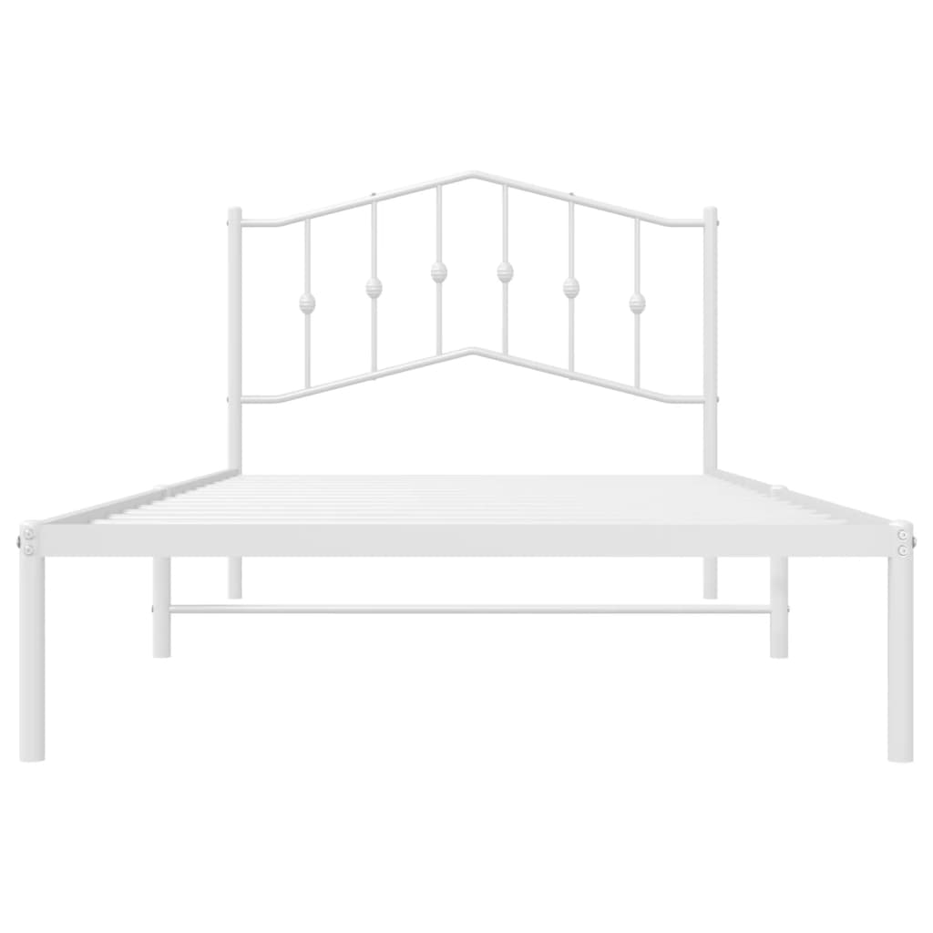 vidaXL Cadre de lit métal sans matelas et tête de lit blanc 100x200 cm