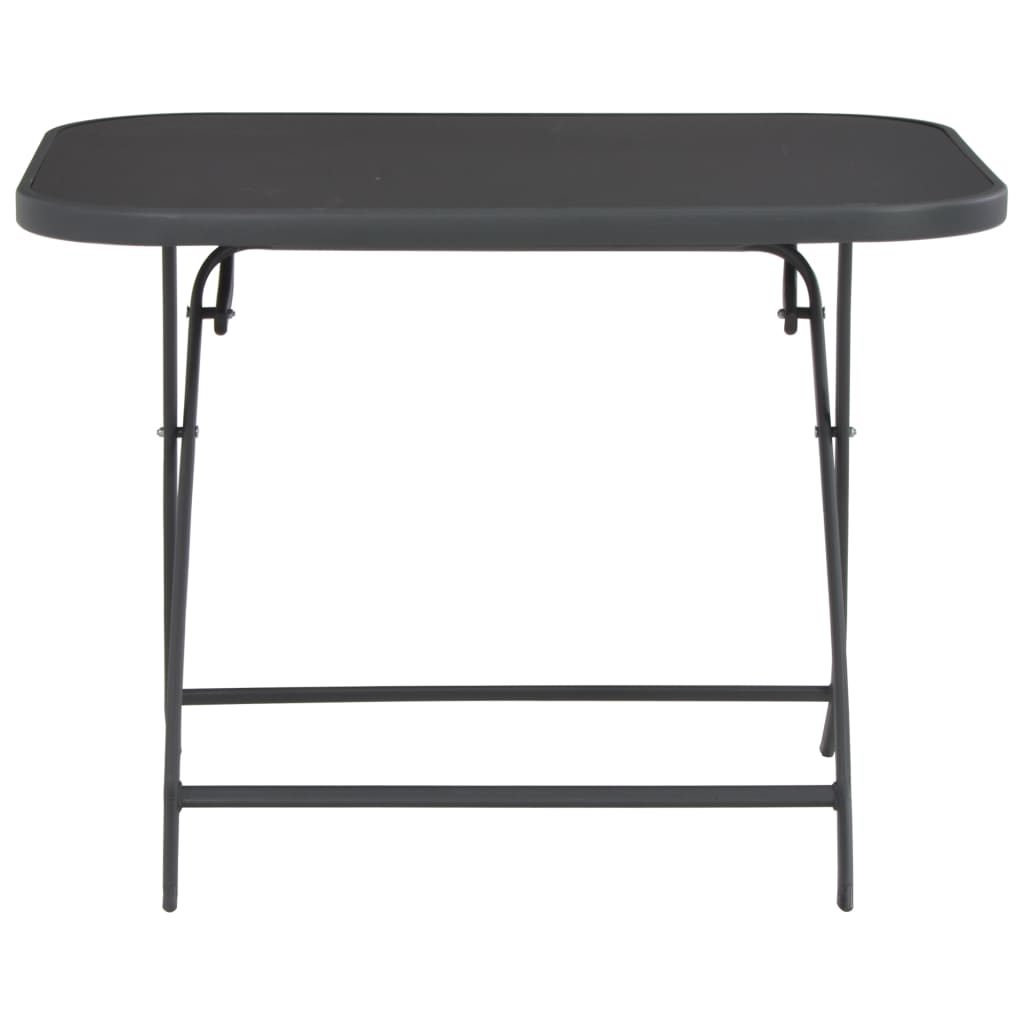 vidaXL Table pliable de jardin Gris 100x75x72 cm Verre et acier