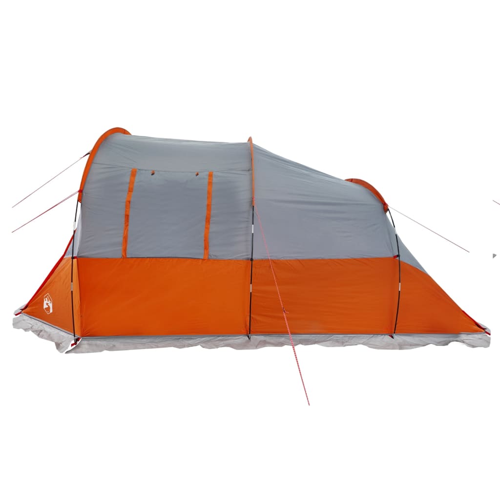 vidaXL Tente de camping tunnel 4 personnes gris et orange imperméable