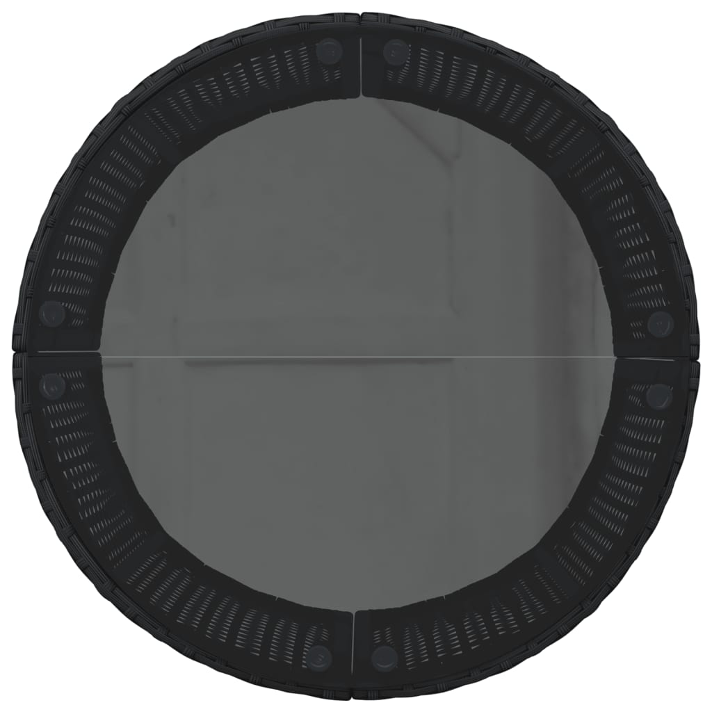 vidaXL Salon de jardin 3 pcs demi-rond noir résine tressée