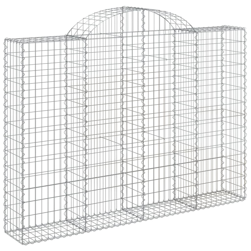 vidaXL Paniers à gabions arqués 7 pcs 200x30x140/160 cm Fer galvanisé