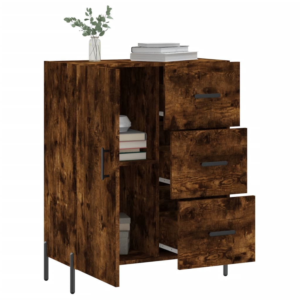 vidaXL Buffet chêne fumé 69,5x34x90 cm bois d'ingénierie