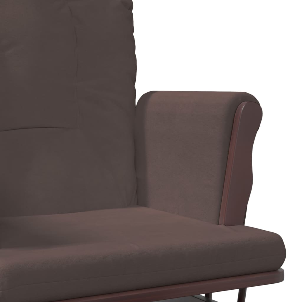 vidaXL Chaise berçante avec repose-pied Marron Tissu