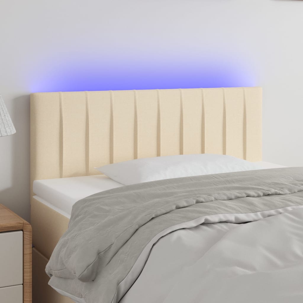vidaXL Tête de lit à LED Crème 80x5x78/88 cm Tissu