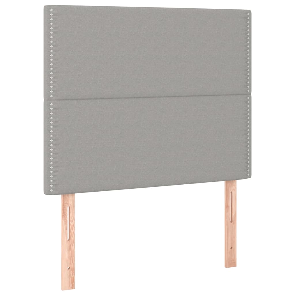 vidaXL Tête de lit à LED Gris clair 80x5x118/128 cm Tissu