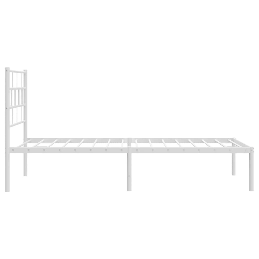 vidaXL Cadre de lit métal sans matelas avec tête de lit blanc 90x200cm