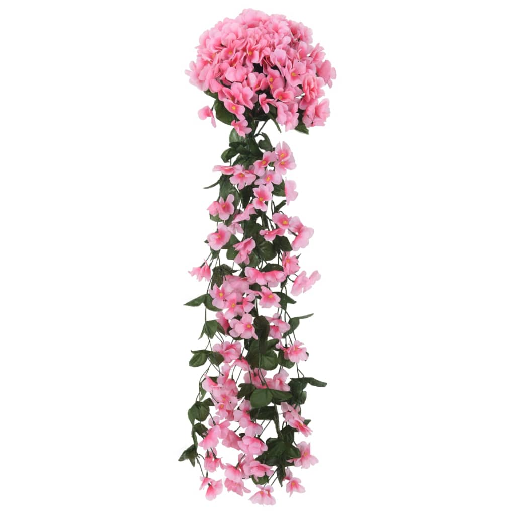 vidaXL Guirlandes de fleurs de Noël 3 pcs rose 85 cm