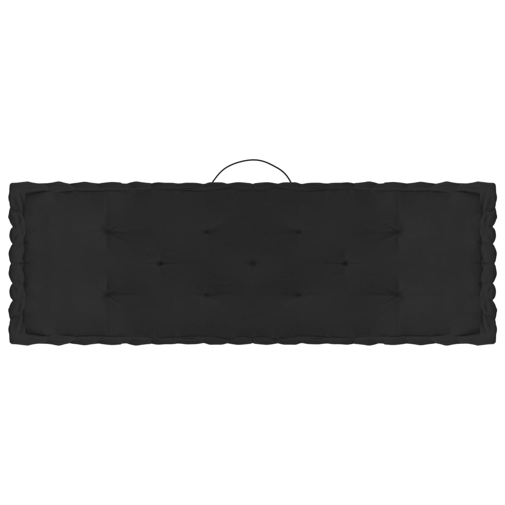 vidaXL Coussins de plancher de palette 3 pcs Noir Coton