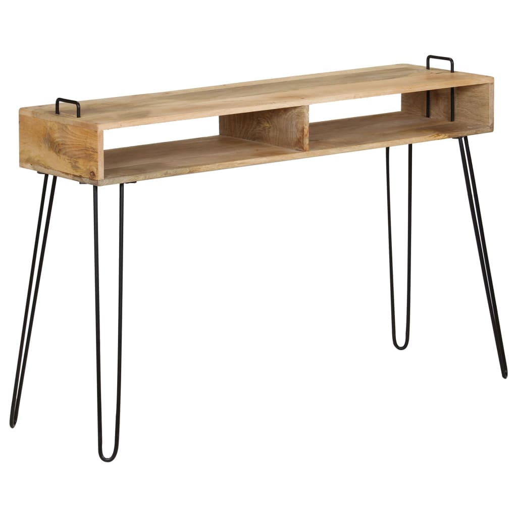 vidaXL Table console Bois de manguier massif 115 x 35 x 76 cm