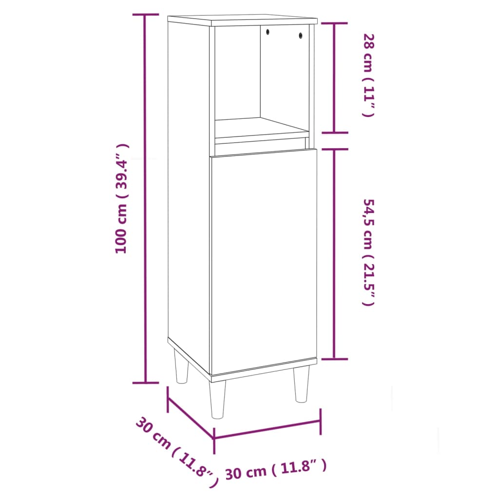 vidaXL Ensemble de meubles de salle de bain 3 pcs Sonoma gris