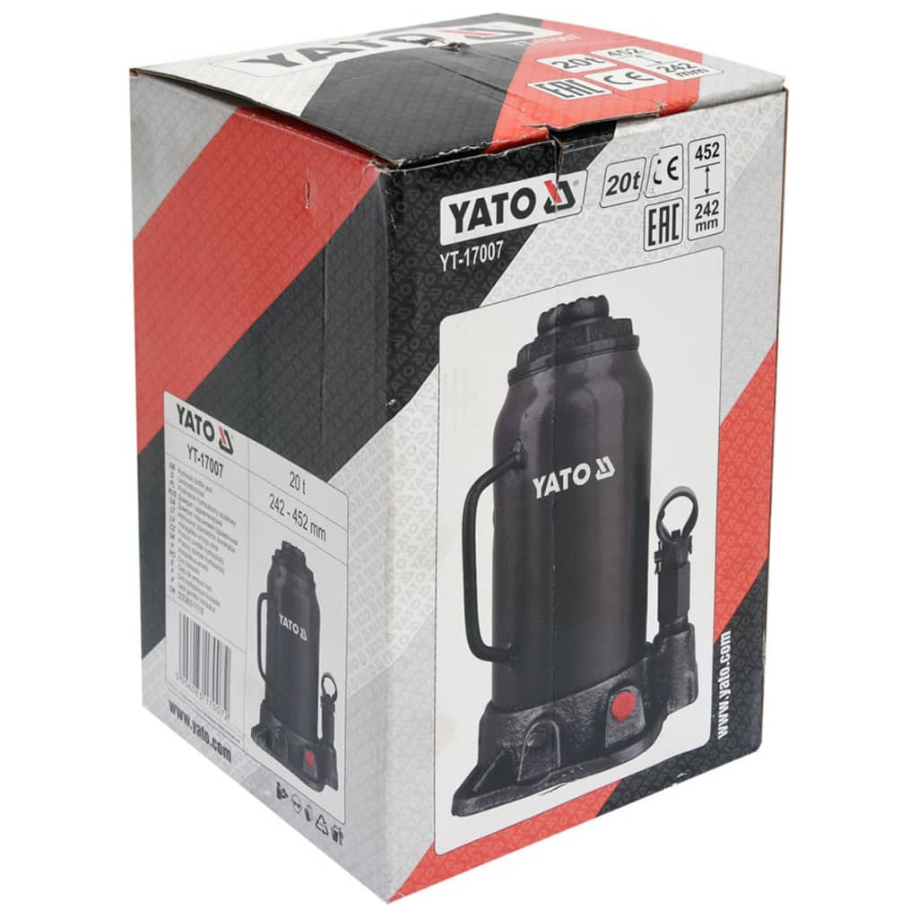 YATO Cric à bouteille hydraulique 20 Tonnes YT-17007