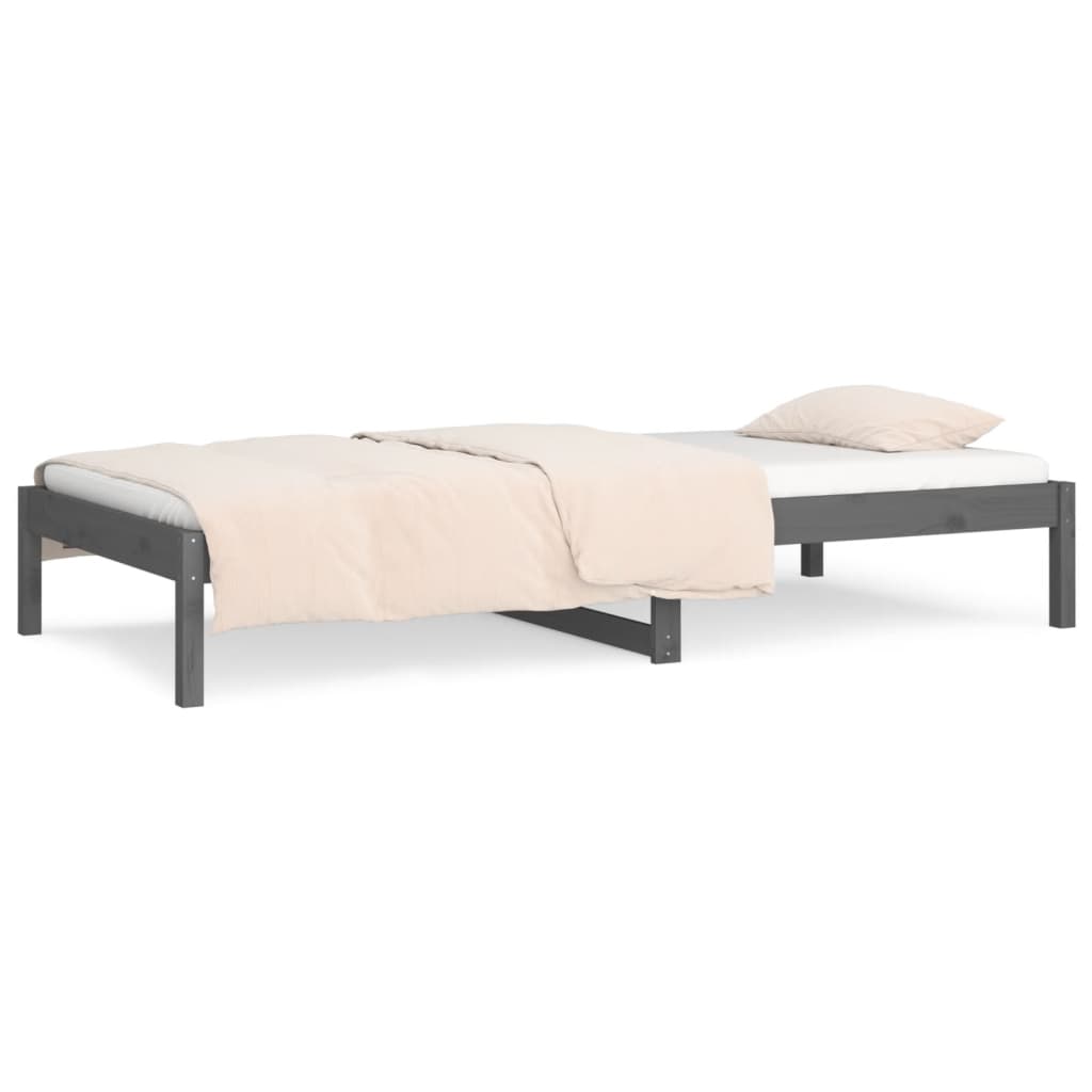 vidaXL Lit de jour sans matelas gris 90x190 cm bois de pin massif