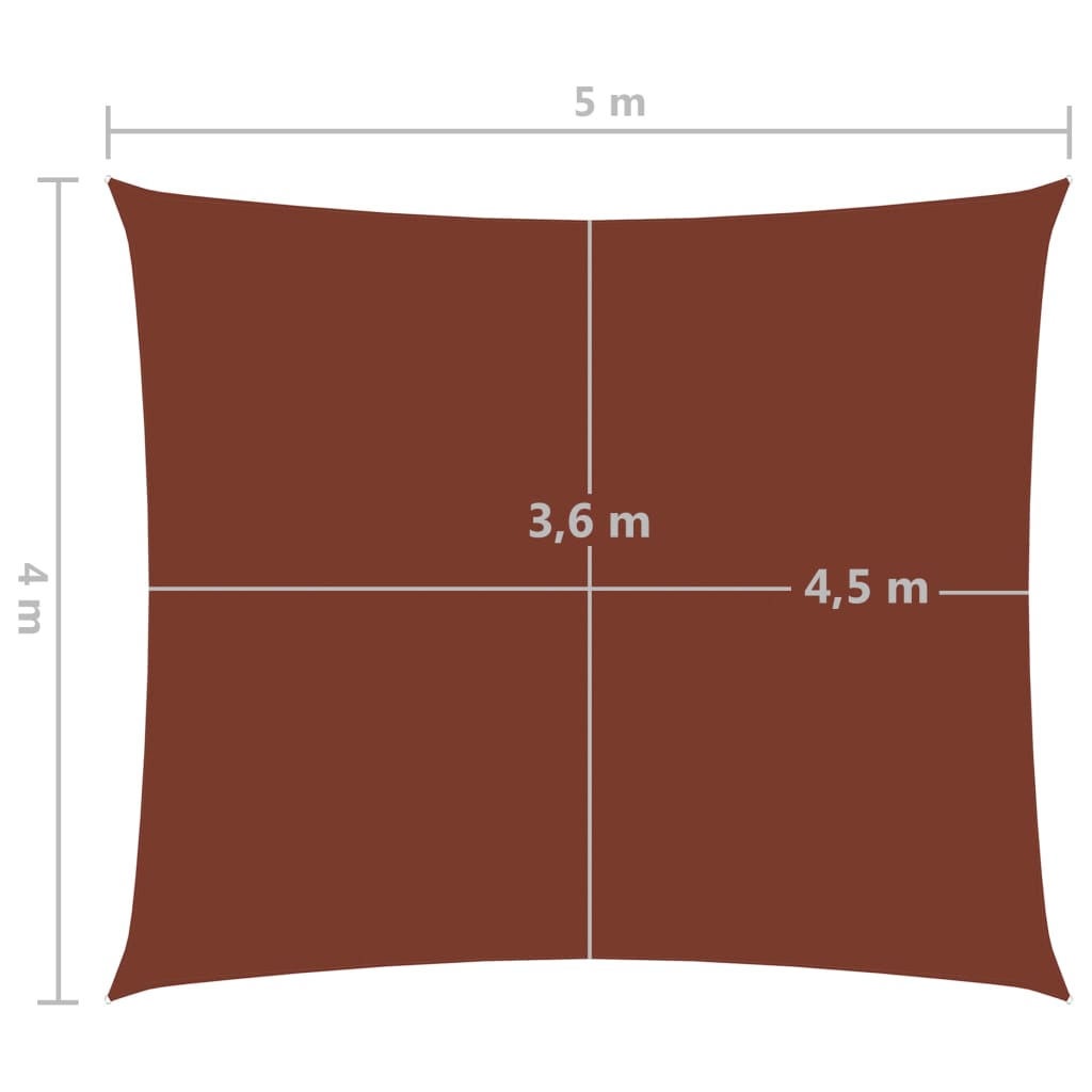 vidaXL Voile de parasol tissu oxford rectangulaire 4x5 m terre cuite