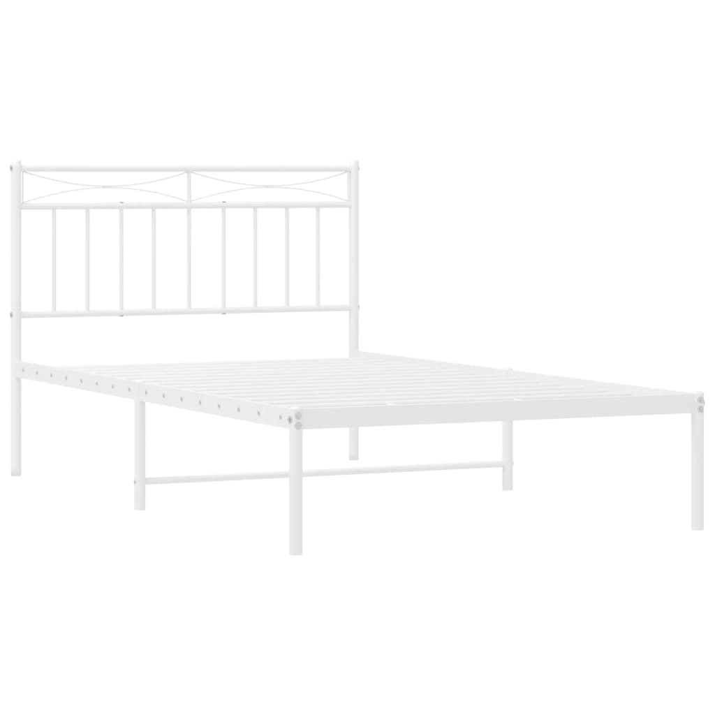 vidaXL Cadre de lit métal sans matelas et tête de lit blanc 100x200 cm