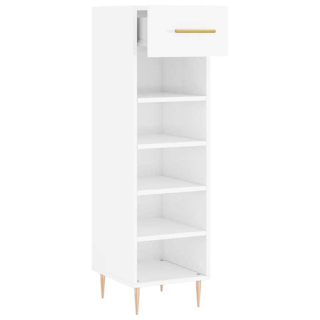 vidaXL Armoire à chaussure Blanc brillant 30x35x105 cm Bois ingénierie