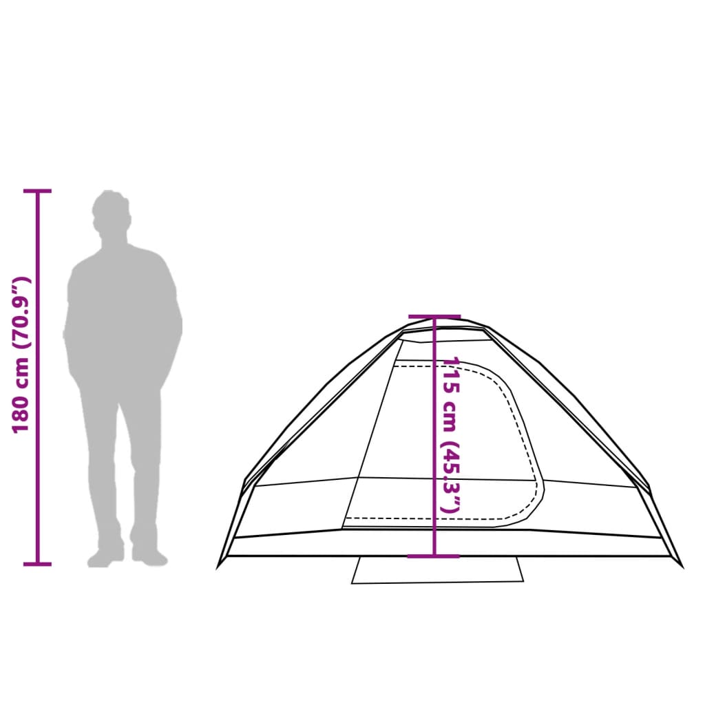 vidaXL Tente de camping à dôme 2 personnes tissu occultant imperméable