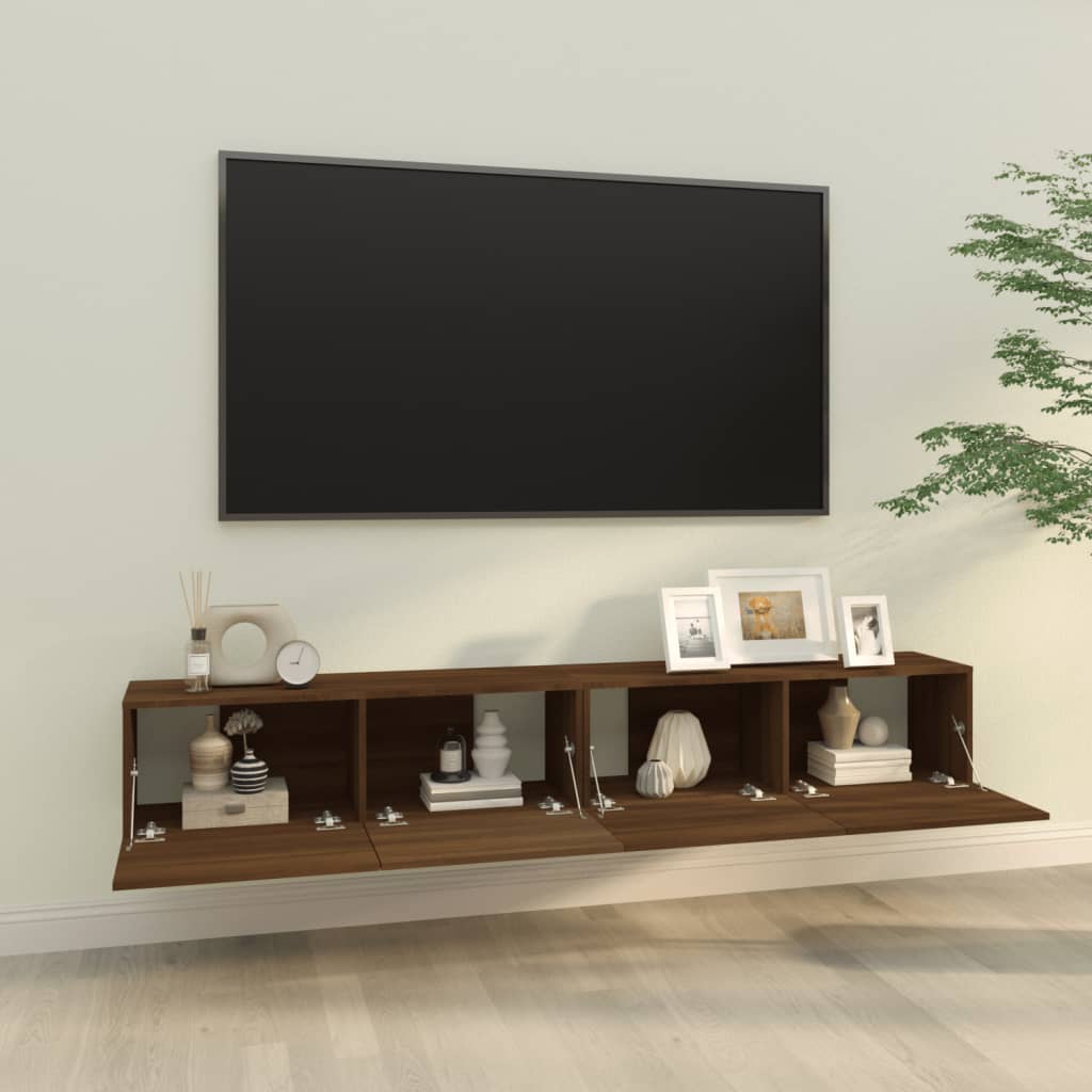 vidaXL Meubles TV muraux 2pcs chêne marron 100x30x30cm bois ingénierie