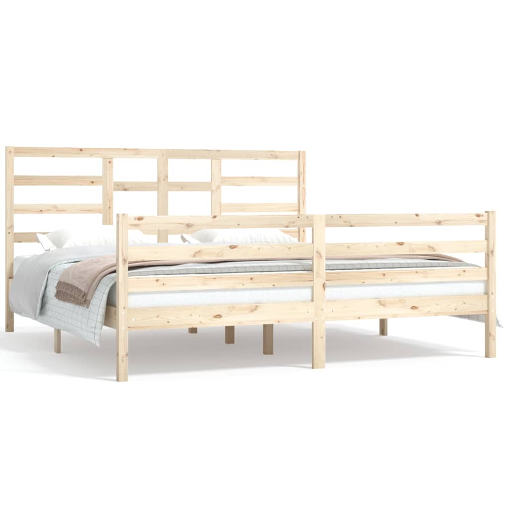 vidaXL Cadre de lit sans matelas bois massif 180x200 cm