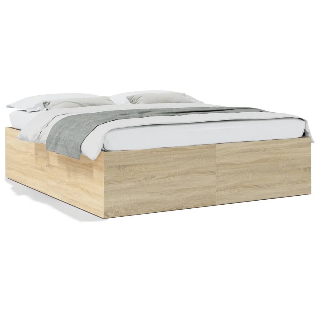 vidaXL Cadre de lit sans matelas chêne sonoma 200x200 cm