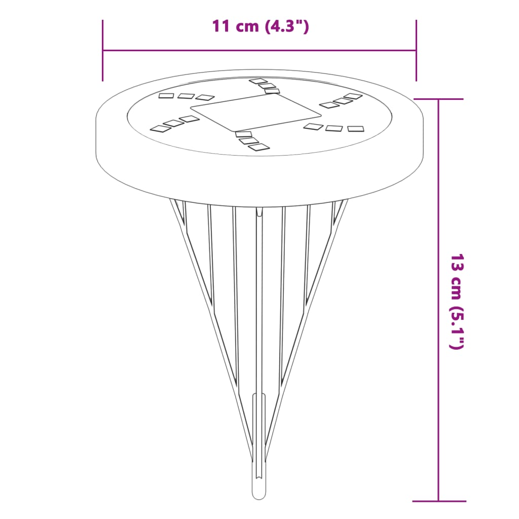 vidaXL Lampes solaires de sol et piquets de sol extérieur 4 pcs