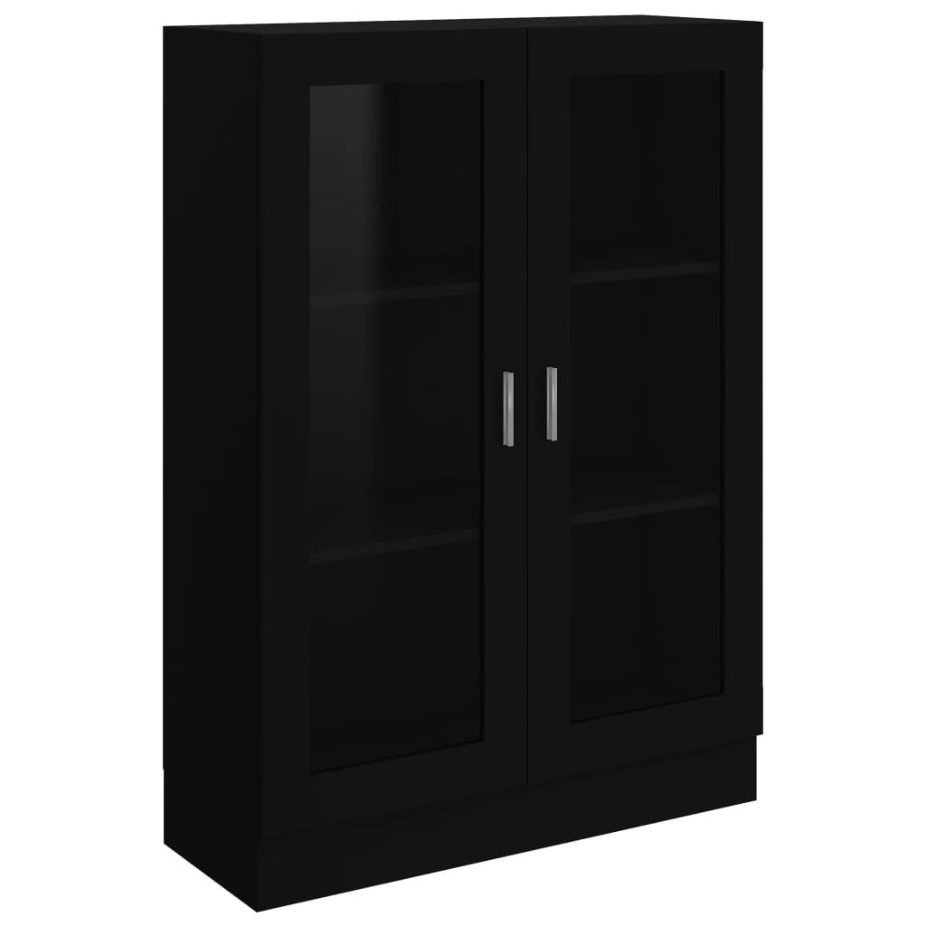 vidaXL Armoire à vitrine Noir 82,5x30,5x115 cm Bois d'ingénierie