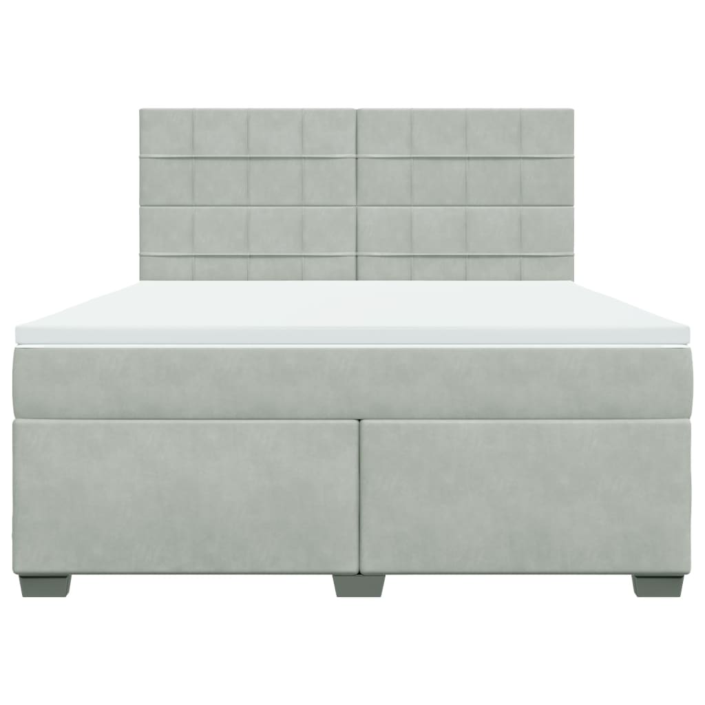 vidaXL Sommier à lattes de lit et matelas Gris clair 180x200cm Velours