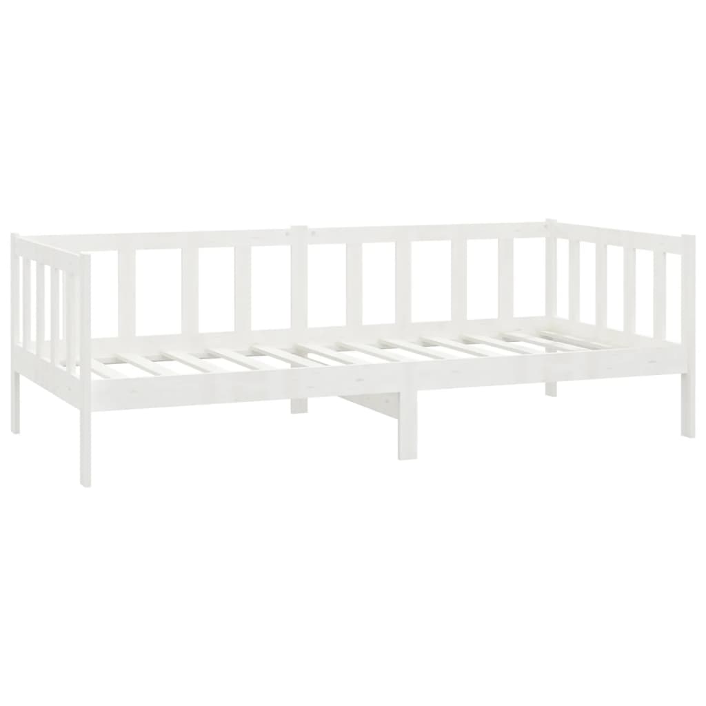 vidaXL Lit Blanc Bois de pin massif 90x200 cm