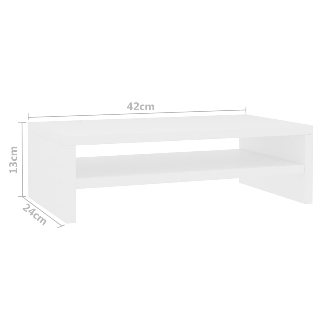 vidaXL Support de moniteur Blanc 42 x 24 x 13 cm Bois d'ingénierie