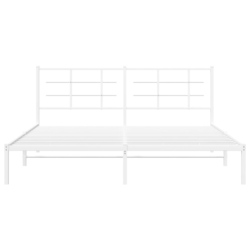 vidaXL Cadre de lit métal sans matelas et tête de lit blanc 180x200 cm