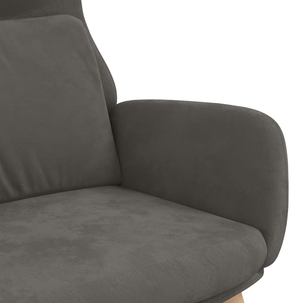 vidaXL Chaise de relaxation Gris foncé Velours