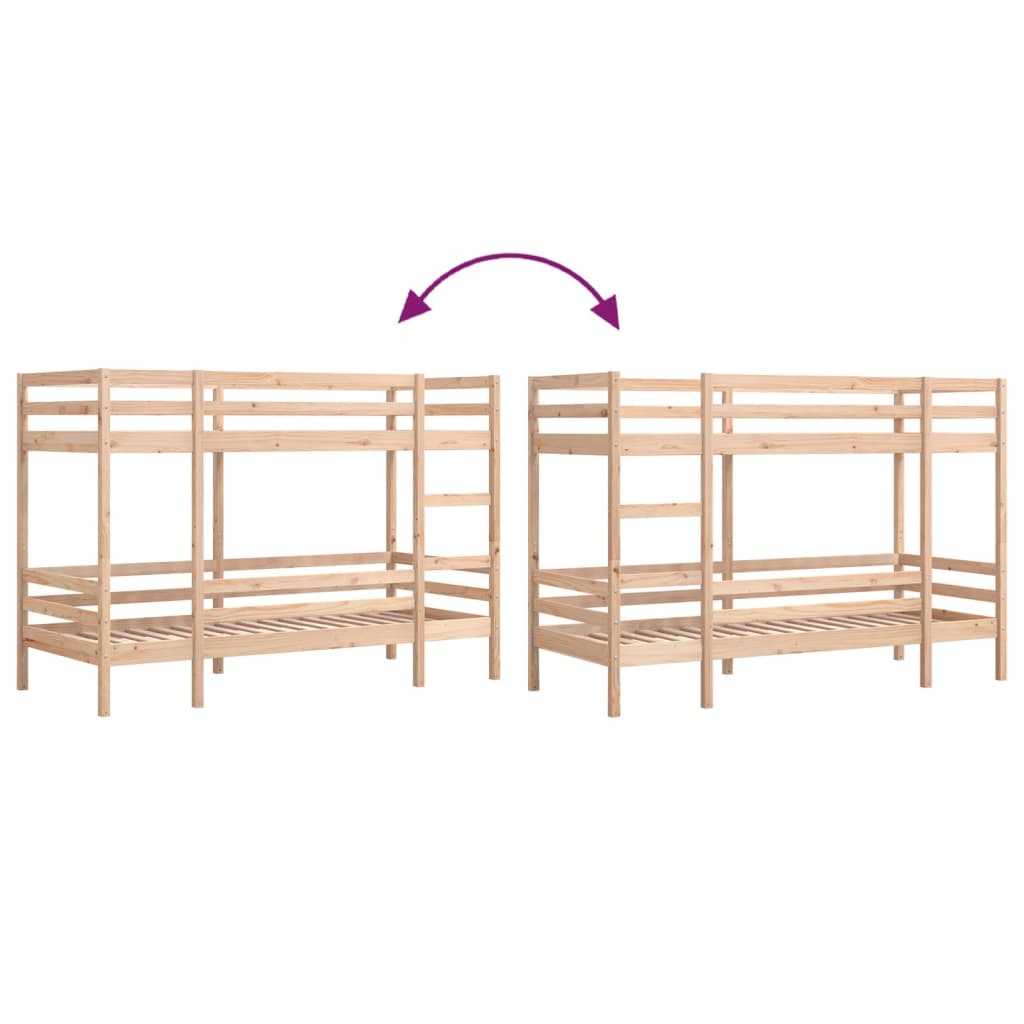 vidaXL Lit superposé sans matelas 90x190 cm bois de pin massif