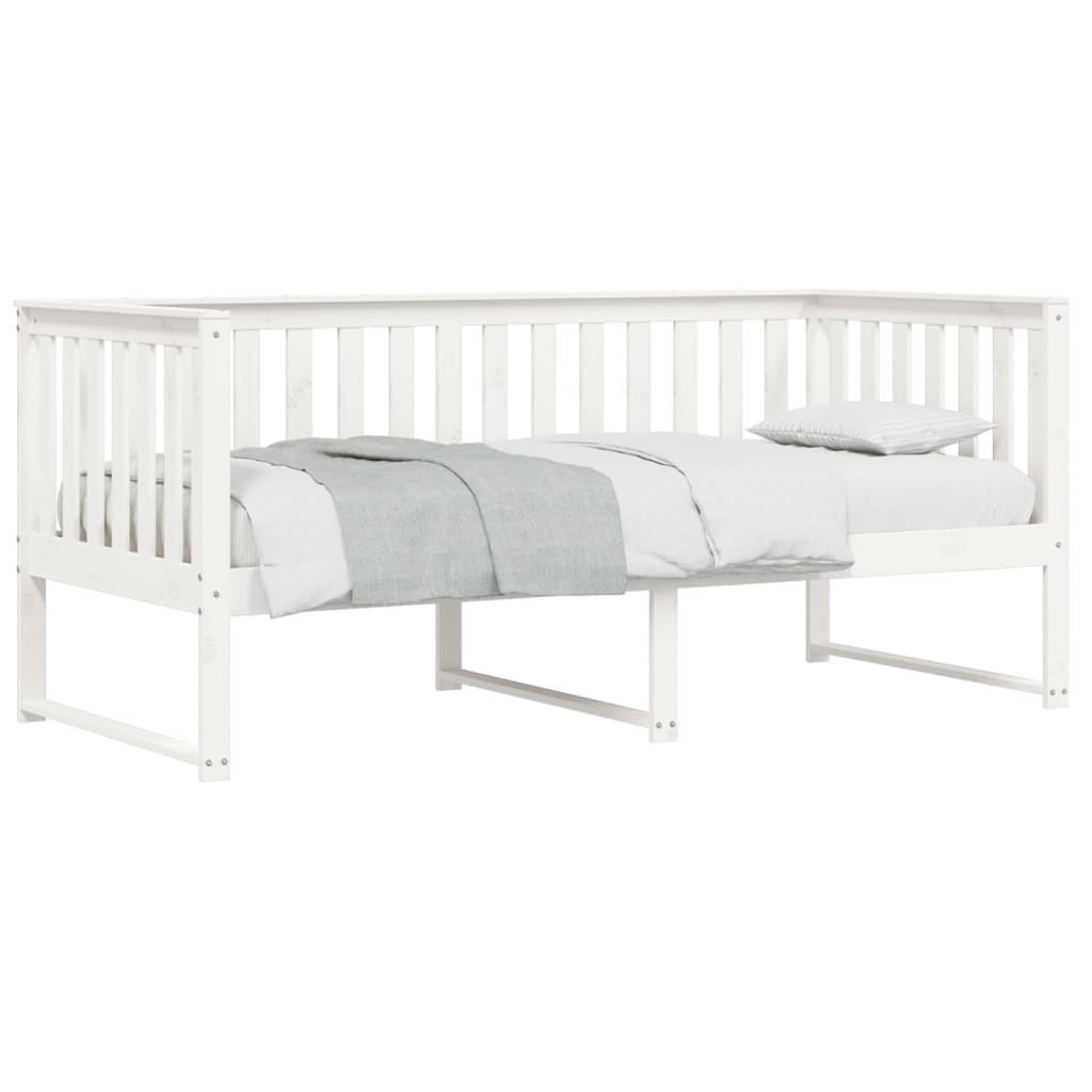 vidaXL Lit de jour sans matelas blanc 90x200 cm bois de pin massif