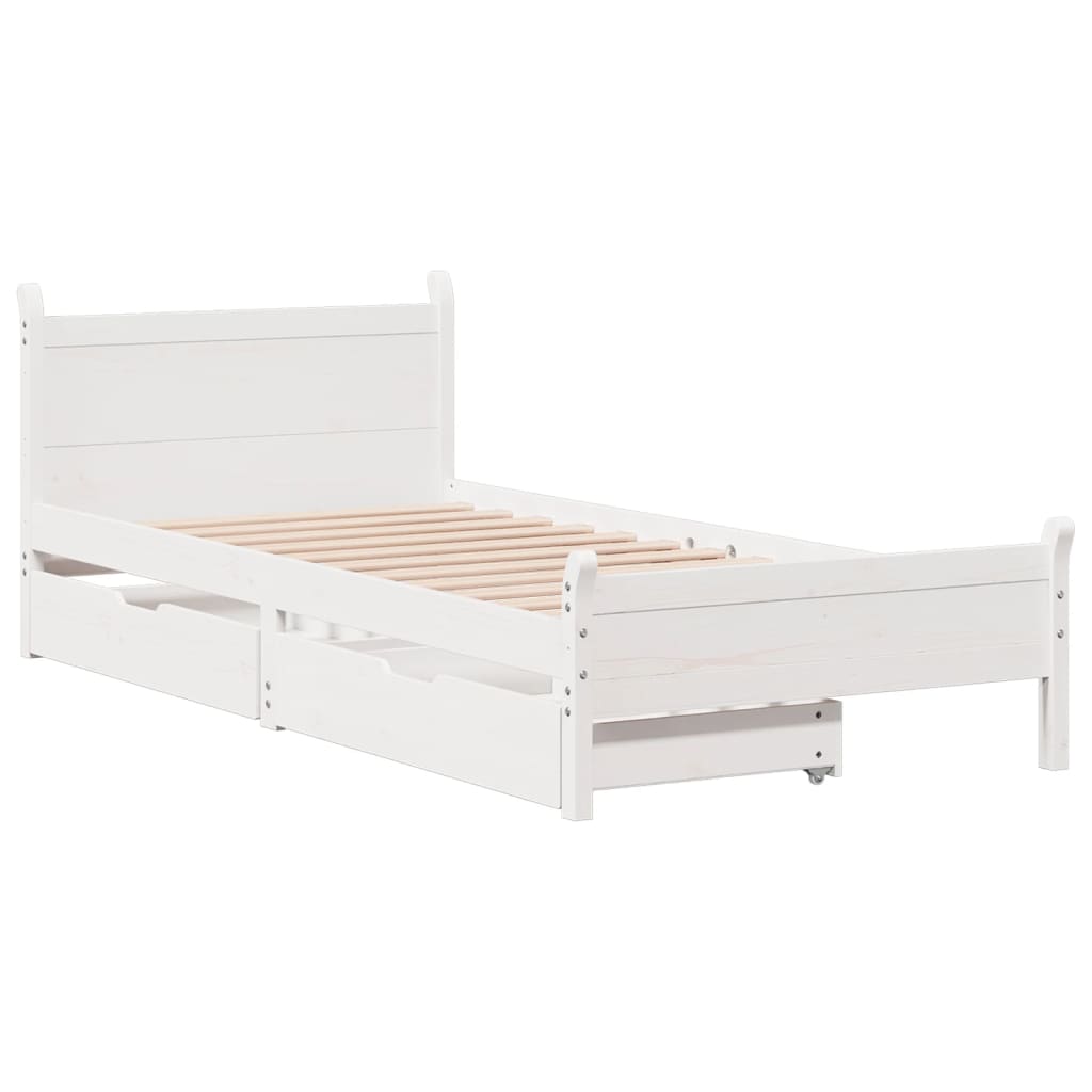 vidaXL Cadre de lit sans matelas blanc 90x200 cm bois de pin massif