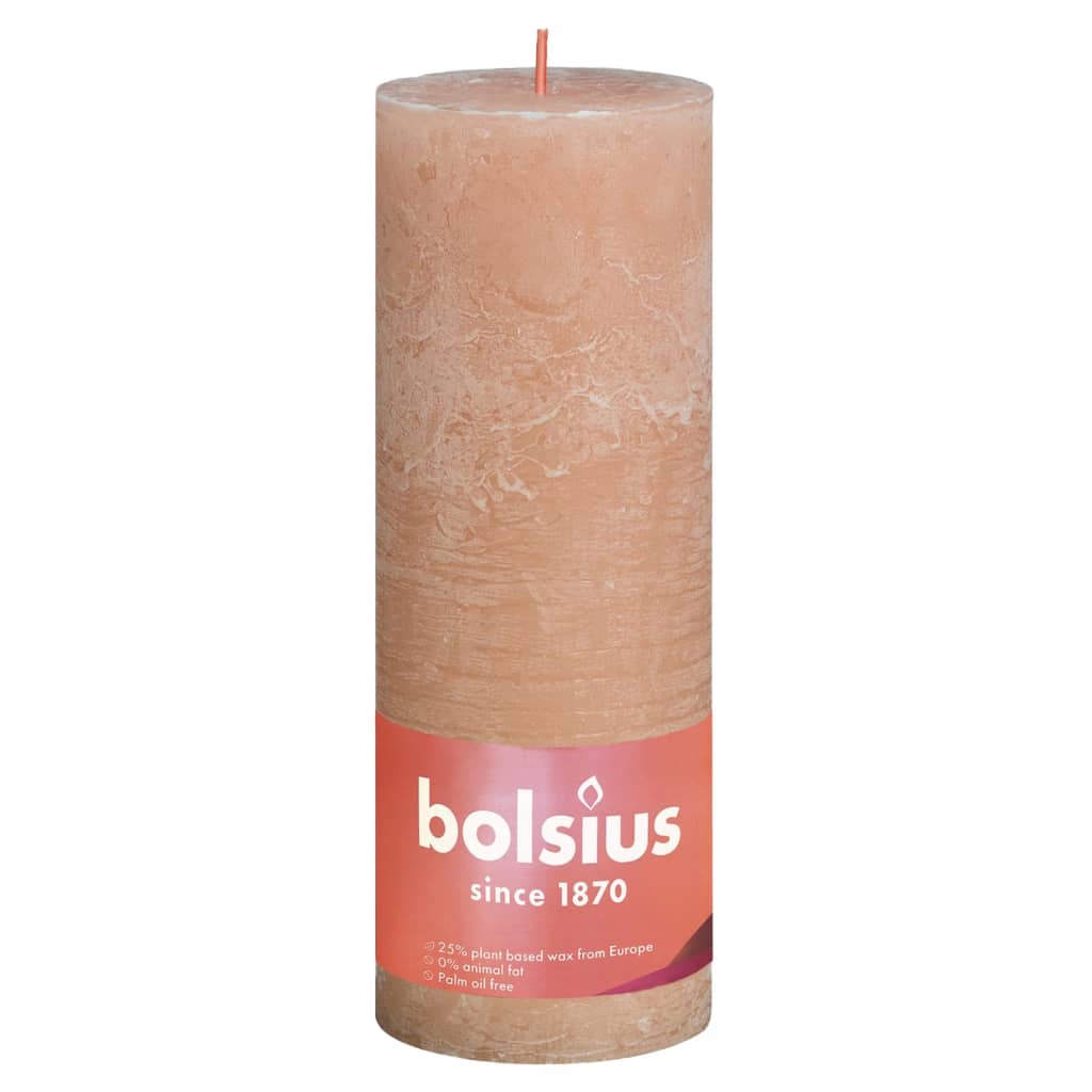 Bolsius Bougies pilier rustiques Shine 4 pcs 190x68 mm Rose brumeux