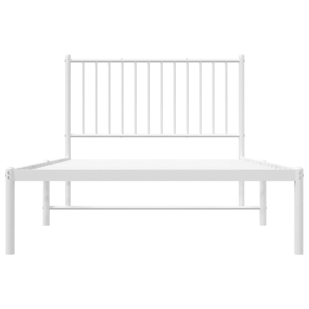 vidaXL Cadre de lit métal sans matelas et tête de lit blanc 100x190 cm