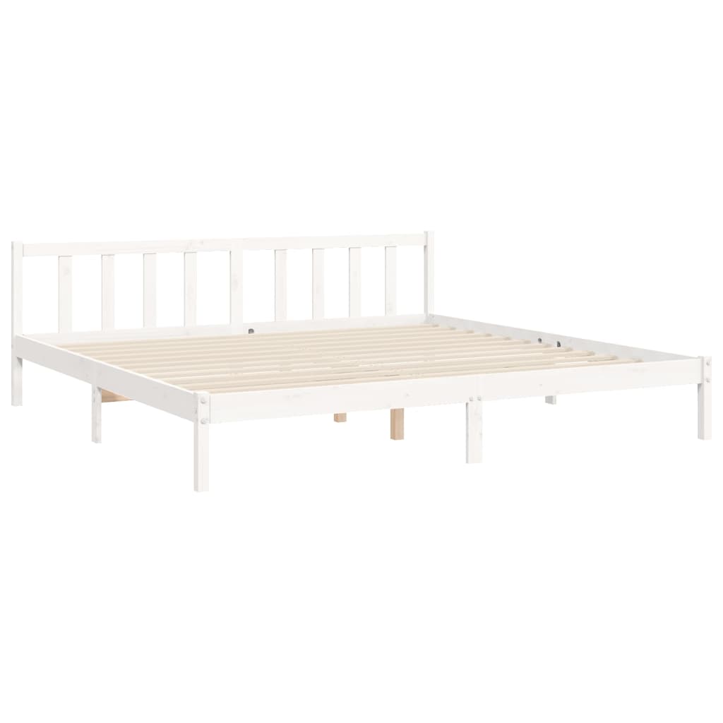 vidaXL Cadre de lit sans matelas blanc bois de pin massif