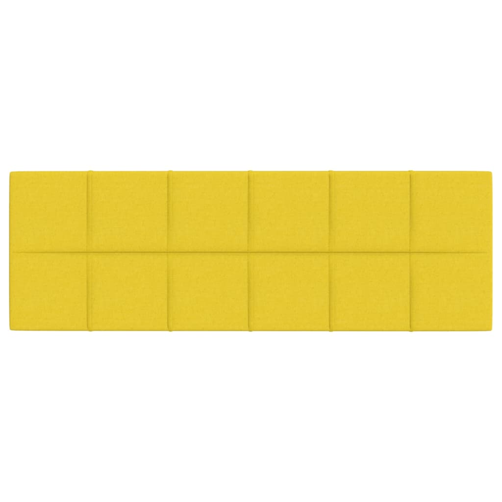 vidaXL Panneaux muraux 12 pcs Jaune clair 90x30 cm Tissu 3,24 m²