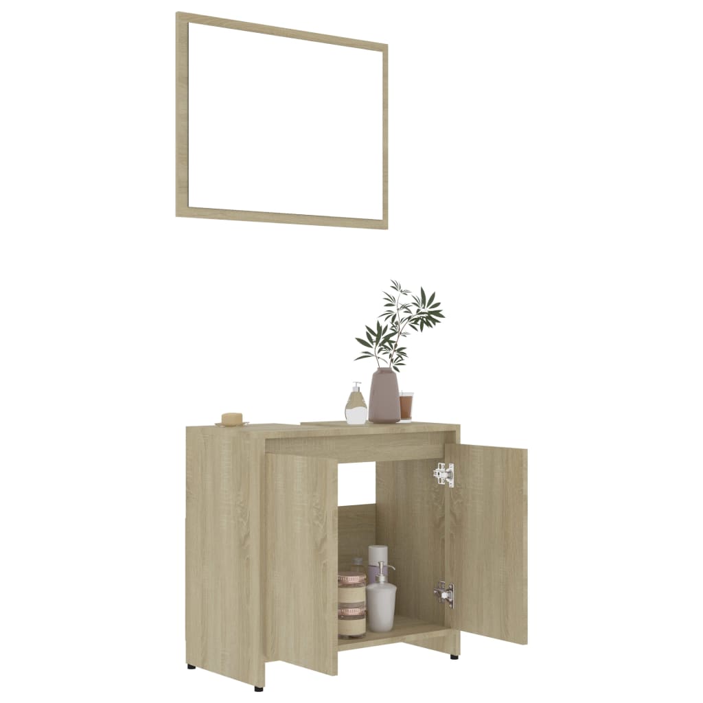 vidaXL Meubles de salle de bain Chêne sonoma Bois d'ingénierie