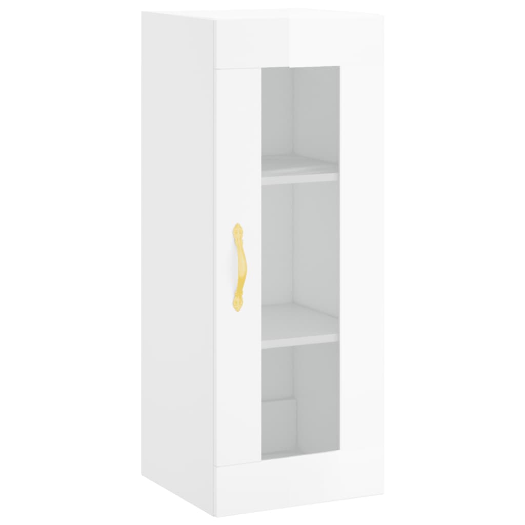 vidaXL Buffet haut Blanc brillant 34,5x34x180 cm Bois d'ingénierie