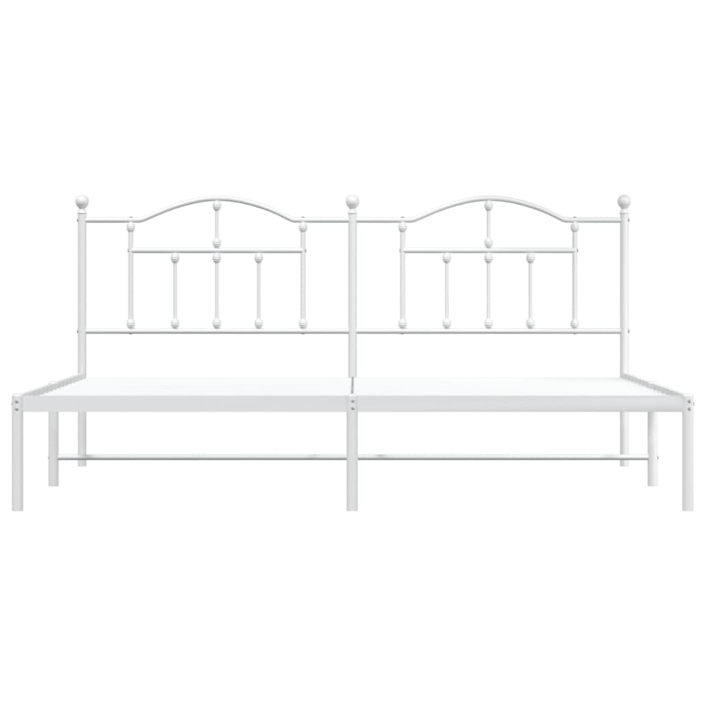 vidaXL Cadre de lit métal sans matelas et tête de lit blanc 193x203 cm