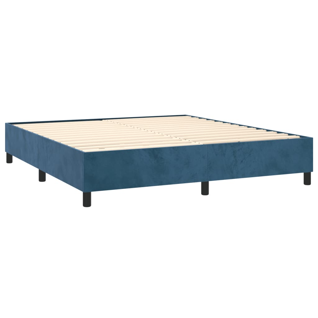 vidaXL Sommier à lattes de lit avec matelas LED Bleu foncé 160x200 cm