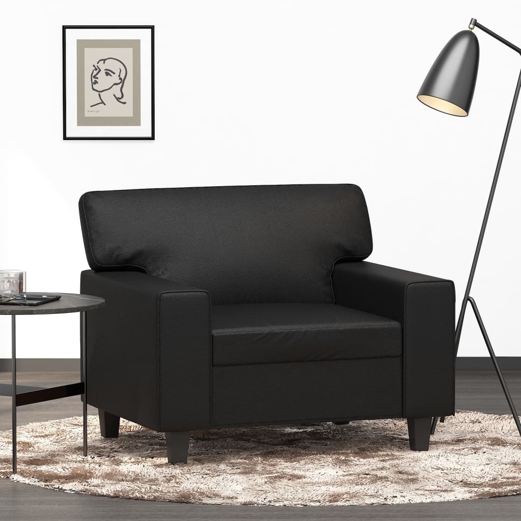 vidaXL Fauteuil Noir 60 cm Similicuir