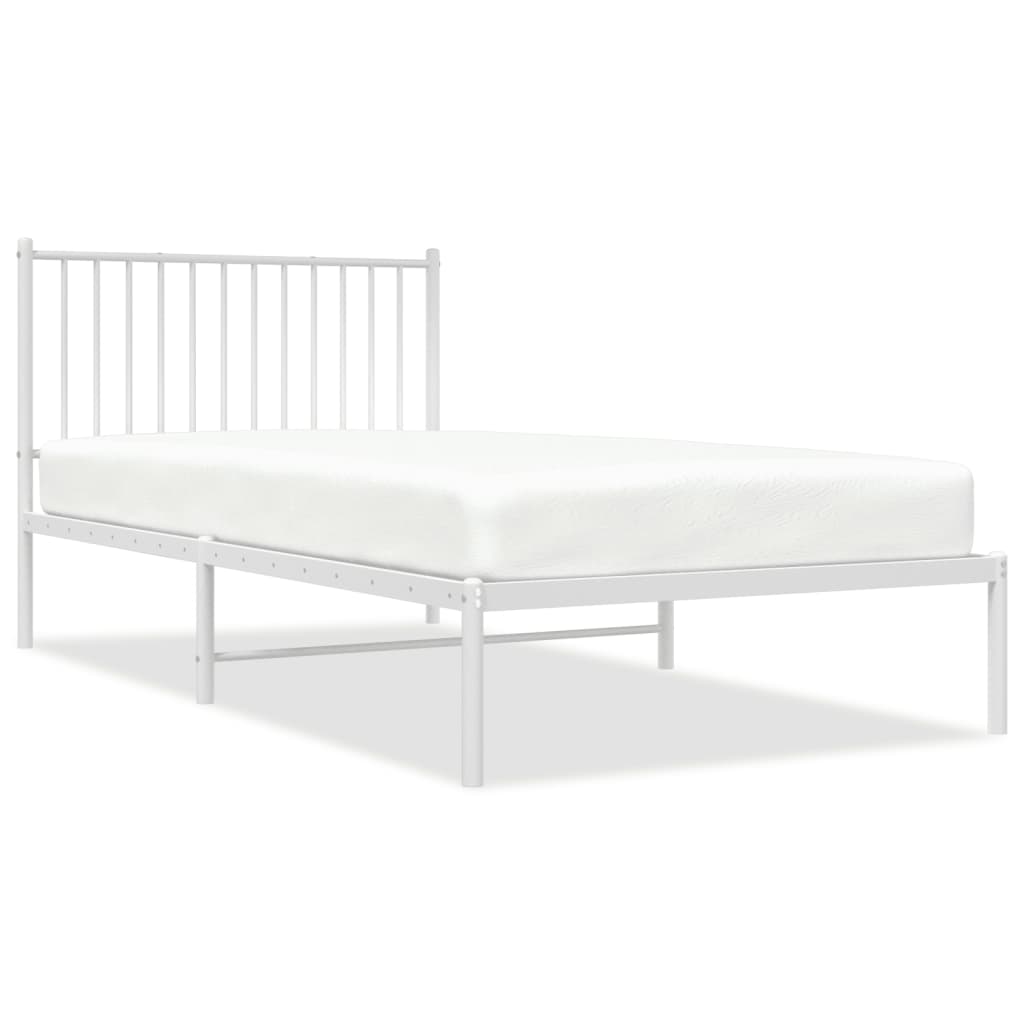 vidaXL Cadre de lit métal sans matelas et tête de lit blanc 100x200 cm