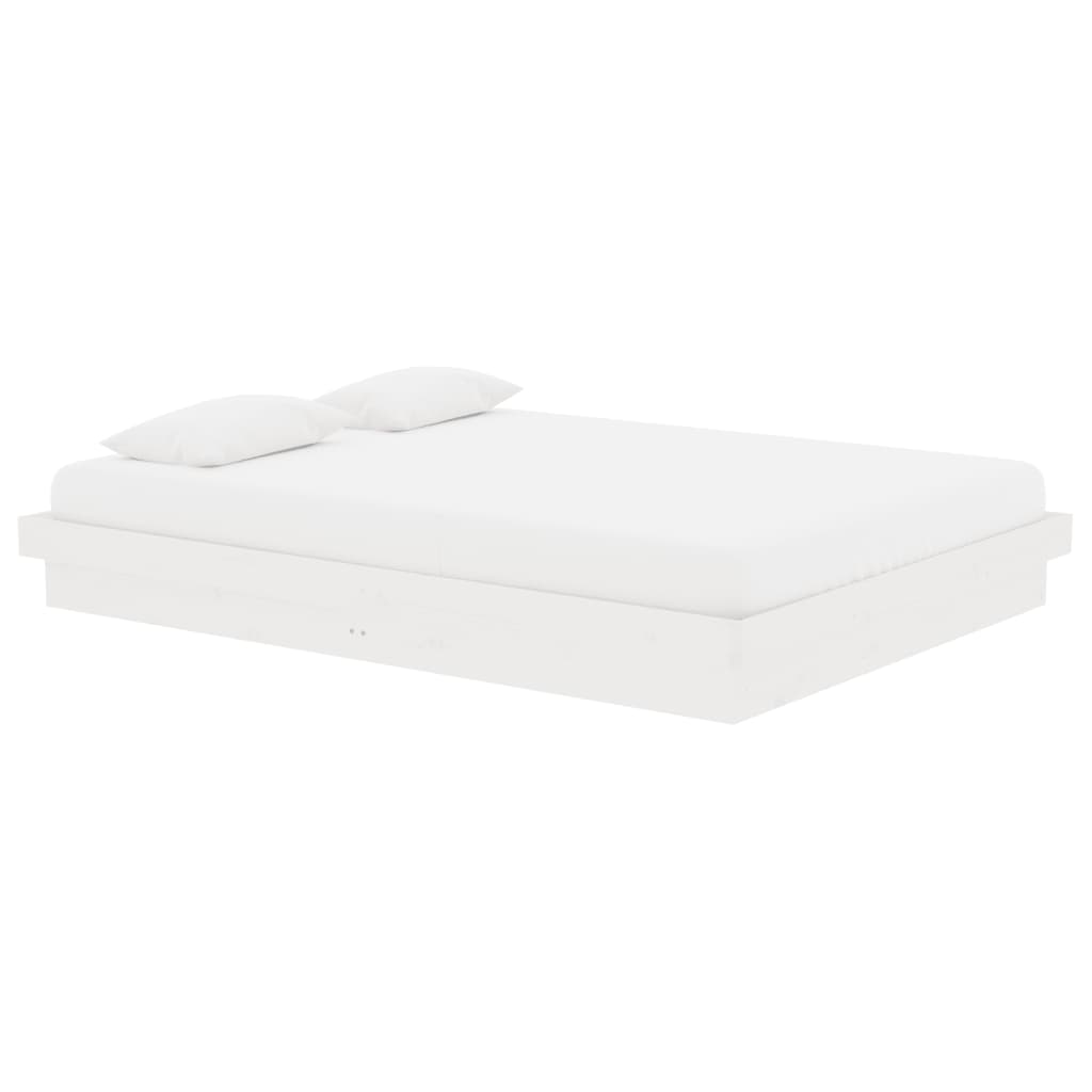 vidaXL Cadre de lit blanc bois massif 140x190 cm