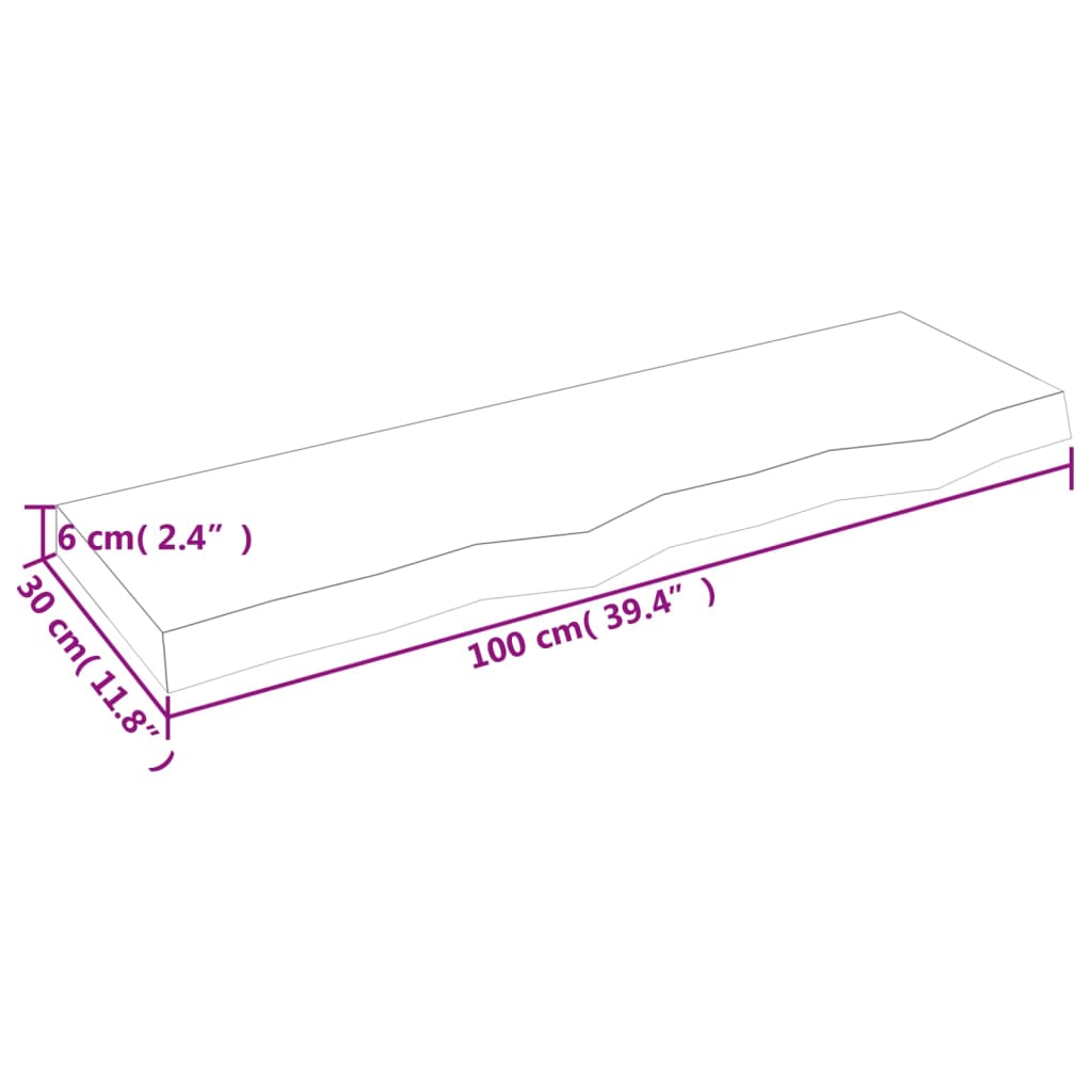 vidaXL Étagère murale 100x30x(2-6) cm bois de chêne massif non traité