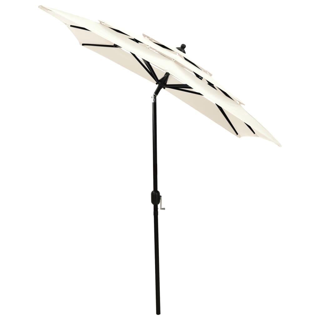 vidaXL Parasol de jardin à 3 niveaux avec mât en aluminium sable 2x2 m