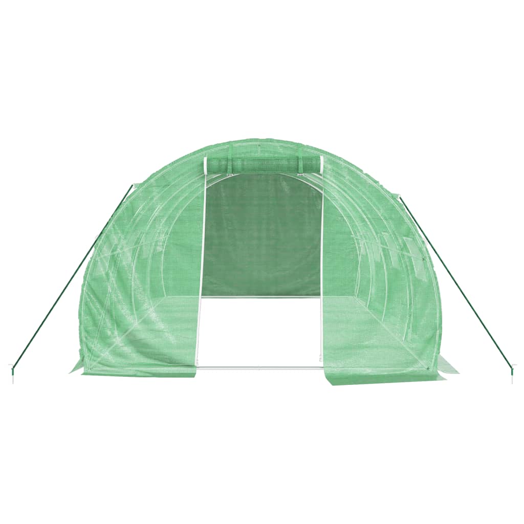 vidaXL Serre avec cadre en acier vert 12 m² 4x3x2 m