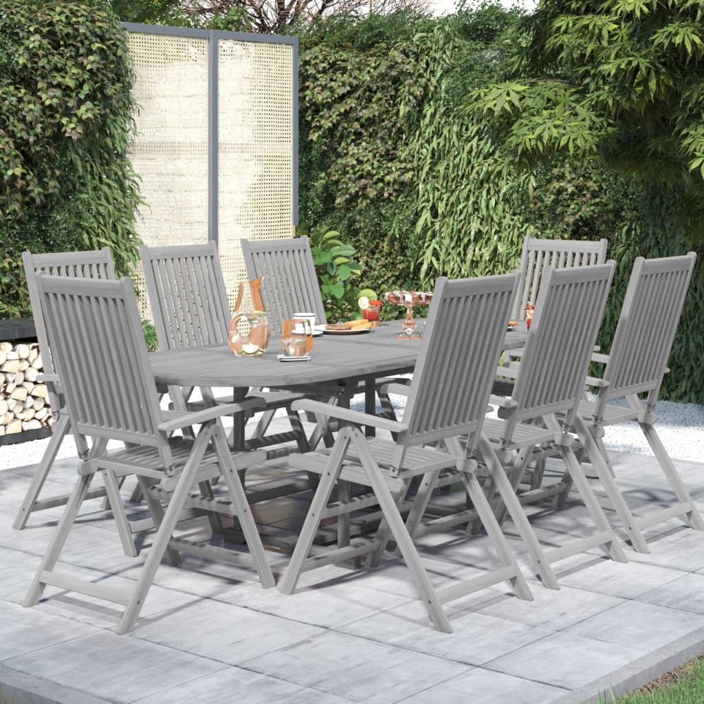 vidaXL Ensemble à manger de jardin 9 pcs bois d'acacia solide