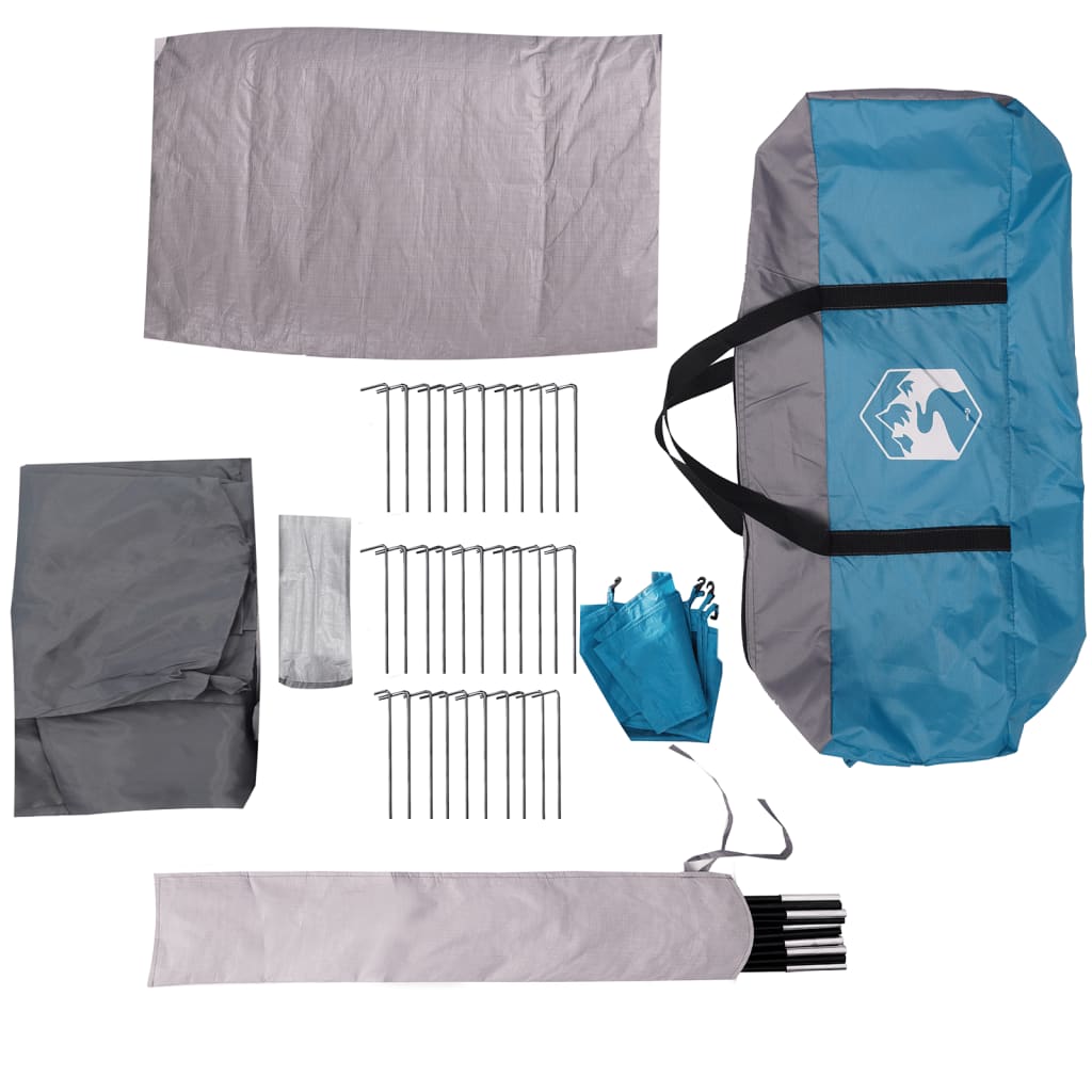 vidaXL Tente de camping à dôme 4 personnes bleu imperméable